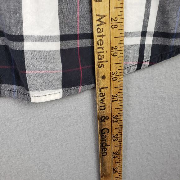 Foxcroft Womens Size 16 Shaped Fit Plaid Button Down Black Buffalo Check Cowgirl - Picture 3 of 10